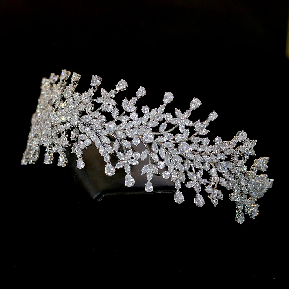 Luxury fashion wedding zircon ladies bridal hair tiara bridal crown princess crown accessories