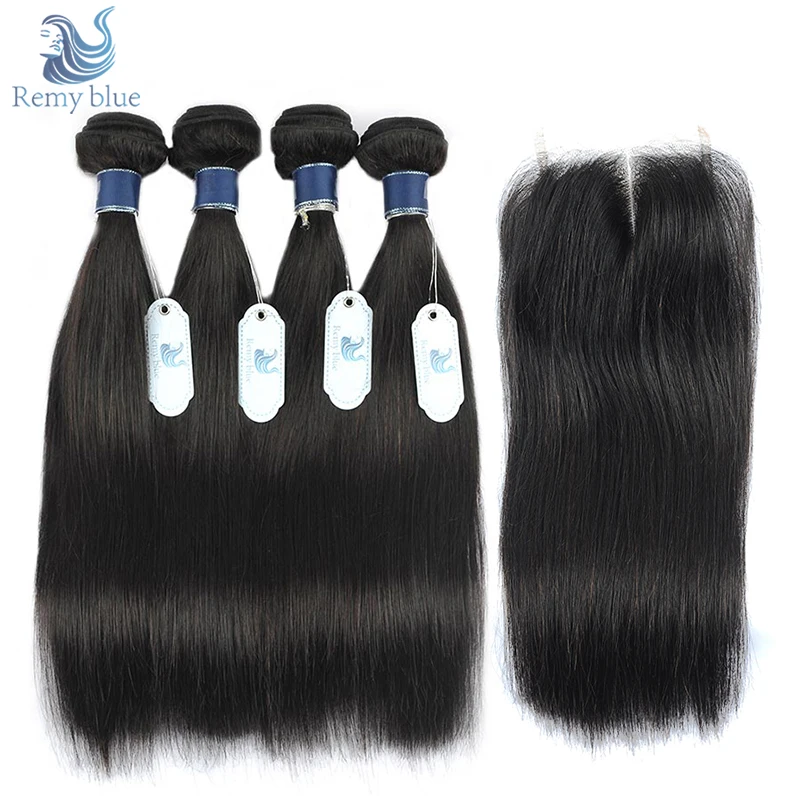Buy Remy Blue Raw Indian Hair Bundles With Closure 100