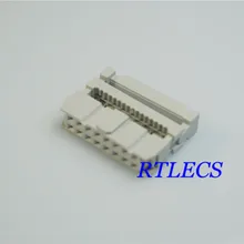 40 шт. 0.10" 2.54 мм шаг 2x8 Булавки 16 положение idc Женский Заголовок сокете Заголовок гнездо плоский кабель 0.0" разъем серый