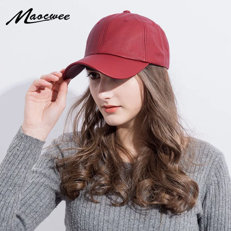 Buy Red Adult Unisex Casual Solid Adjustable Baseball