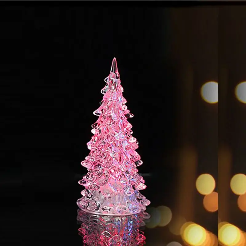 Romantic LED Christmas Tree Night Light Battery Operate Desktop Decor Merry Christmas Tree for Kid Bedroom Xmas Gift