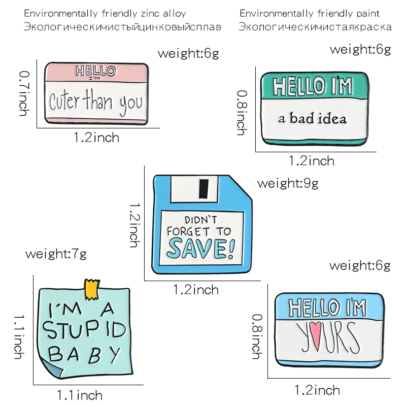 5 стилей, эмалированная булавка для детей, милая, чем ты, я твой, кавайные значки с надписями, Значки для заметок, подарок для друзей