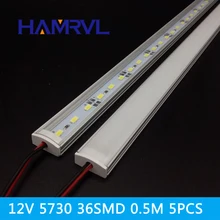 Кухонный Светильник 5 шт./лот 50 см жесткая полоса 5630 Светодиодный барный светильник 72 s/M DC 12V трубка твердая с U falt крышкой