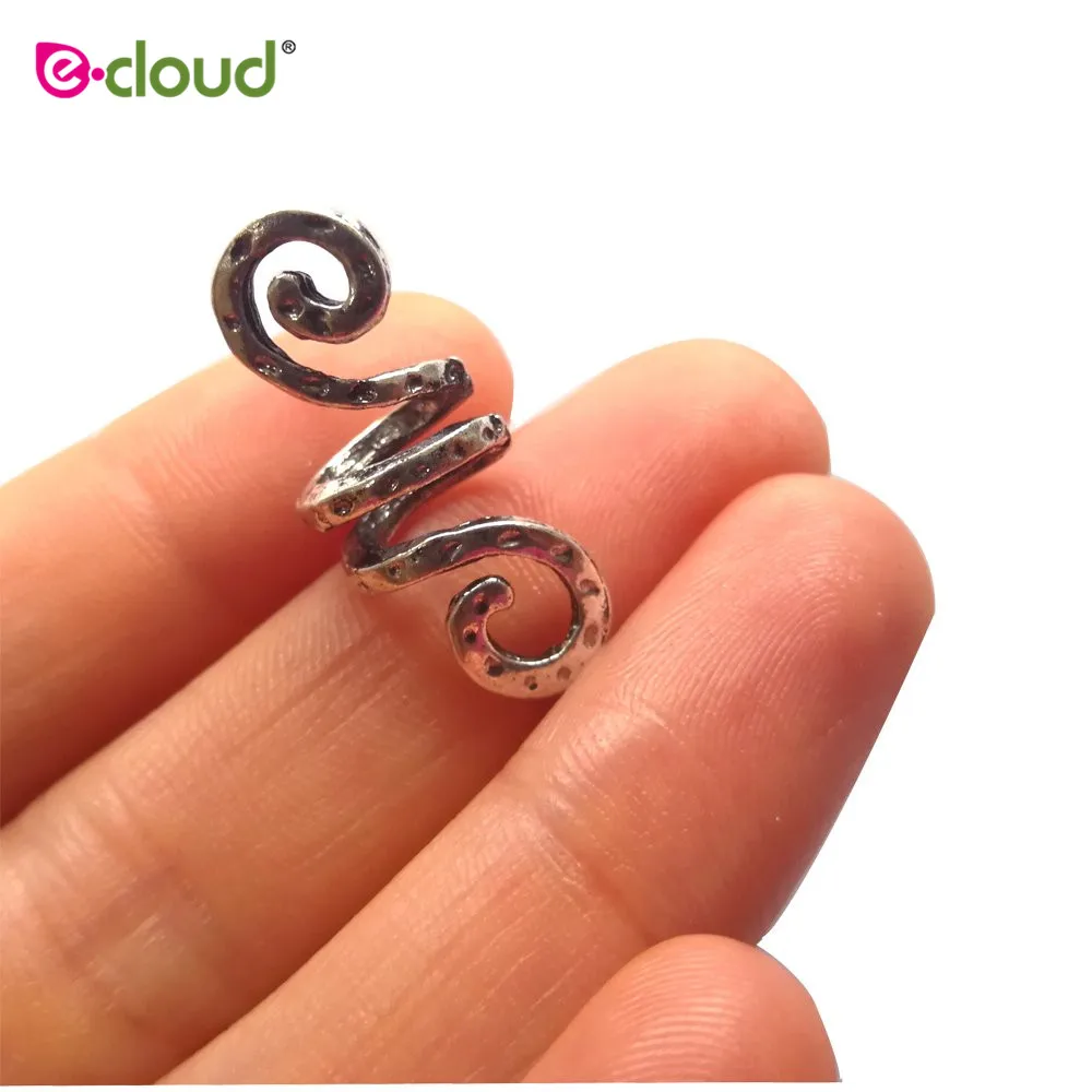 Anéis de Cabelo-acessórios de Cabelo Rolos de Cabelo Contas para Barbas Pingentes de Cabelo Lote Contas Dreadlock Norse Espiral Primavera Trança 20 Pçs - 2 20 pçs lote Contas Anéis de Cabelo-Acessórios