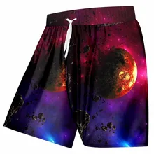 OGKB, Новое поступление, мужские пляжные шорты, крутой принт, космос, планета, 3D, Бермуды, шорты для мужчин, бодибилдинг, фитнес, повседневные, тренажерные залы, боксеры