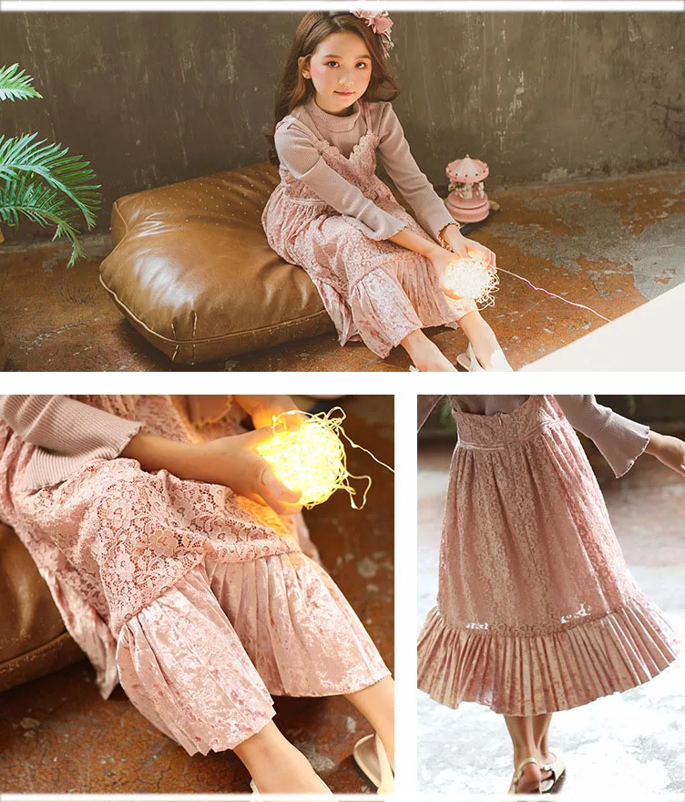 lace teenage girl party dress baby pink summer spring 2018 sleeveless elegant kids dresses for girls princess sundress clothing (8)