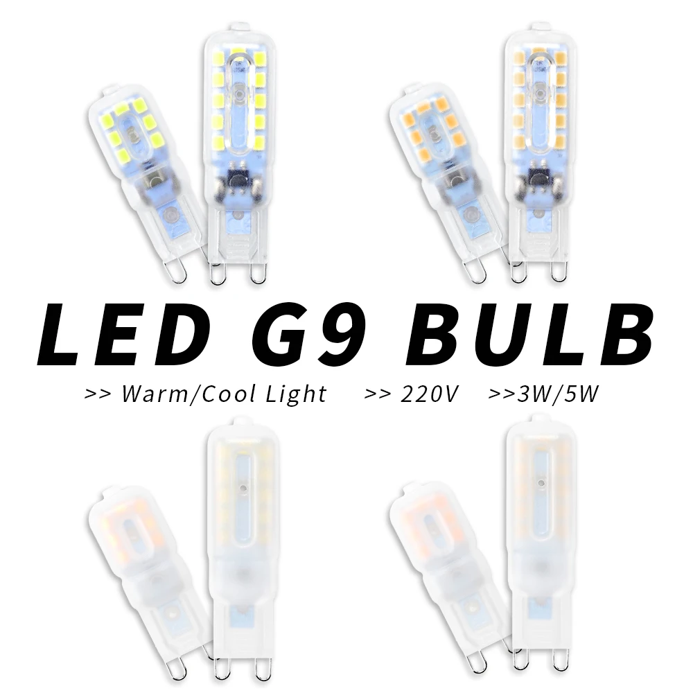 

Mini G9 LED 220V Lamp Corn Light Bulbs g9 led 3W Candle Lights 2835 Ampoule LED 5W Crystal Chandelier Replace 30W Halogen Lamps