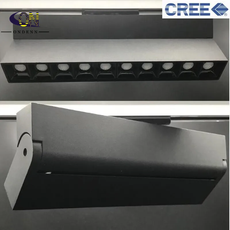 CREE Dimmable 10 Вт 15 Вт 20 Вт 30 Вт Светодиодный фонарь AC110-220V светодиодный рельсовый фонарь теплый холодный белый Встраиваемый трек прожектор