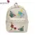 Senhoras Borboleta Impressão de Mini Ombro Saco Rebite Couro PU À Prova D’ Água Bicicleta Mochila Casuais Zíper Schoolbag Mochila para As Mulheres