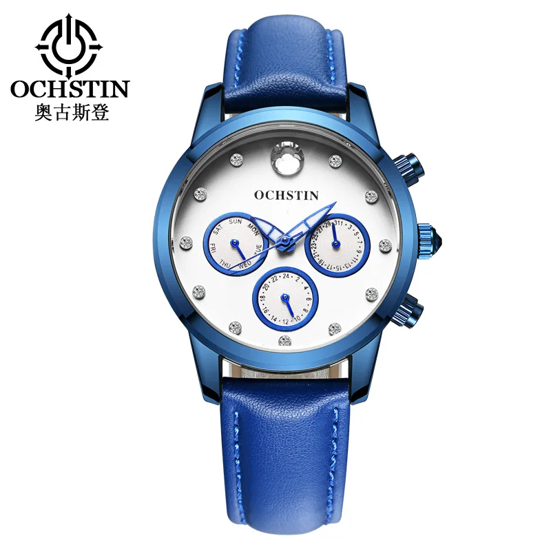 

2018 Women's Quartz Watch Multifunction Casual Fashion Diamond Watch Luxury Leather Belt Waterproof Table Calendar Timing