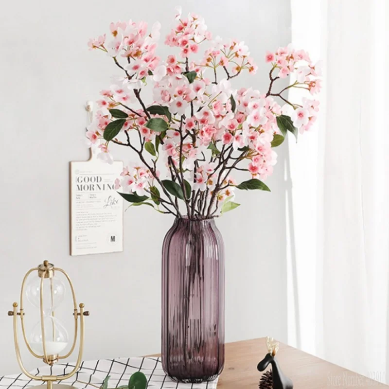 

Long stem Apple tree branch Artificial rose Flowers Silk+Plastic flores for autumn Home wedding decorations Christmas decor