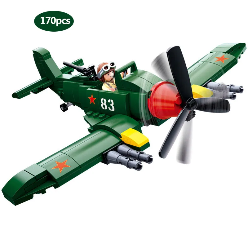 

Military series WW2 Russia IL-2 attacker aircraft Model SWAT Police Team Building Blocks army soldier Toys for Children gifts