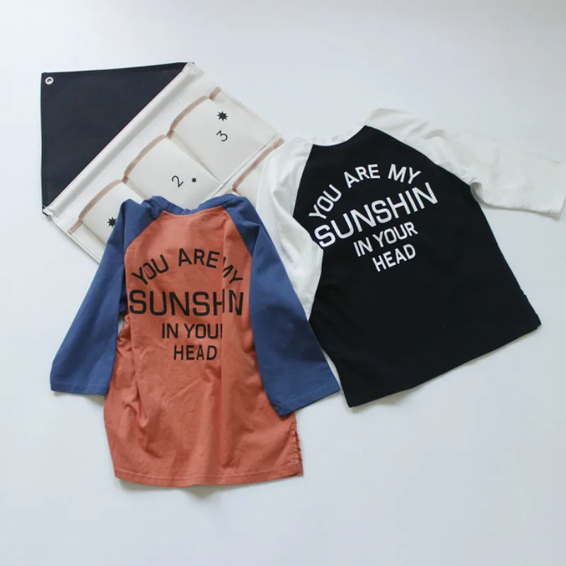 Корейские летние детские повседневные футболки для девочек и мальчиков модная детская одежда с принтом