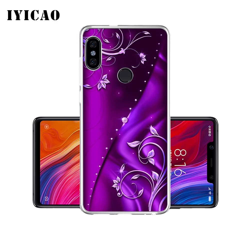 IYICAO Мягкий силиконовый чехол для телефона с цветочным принтом и стразами Xiaomi Mi 9 8