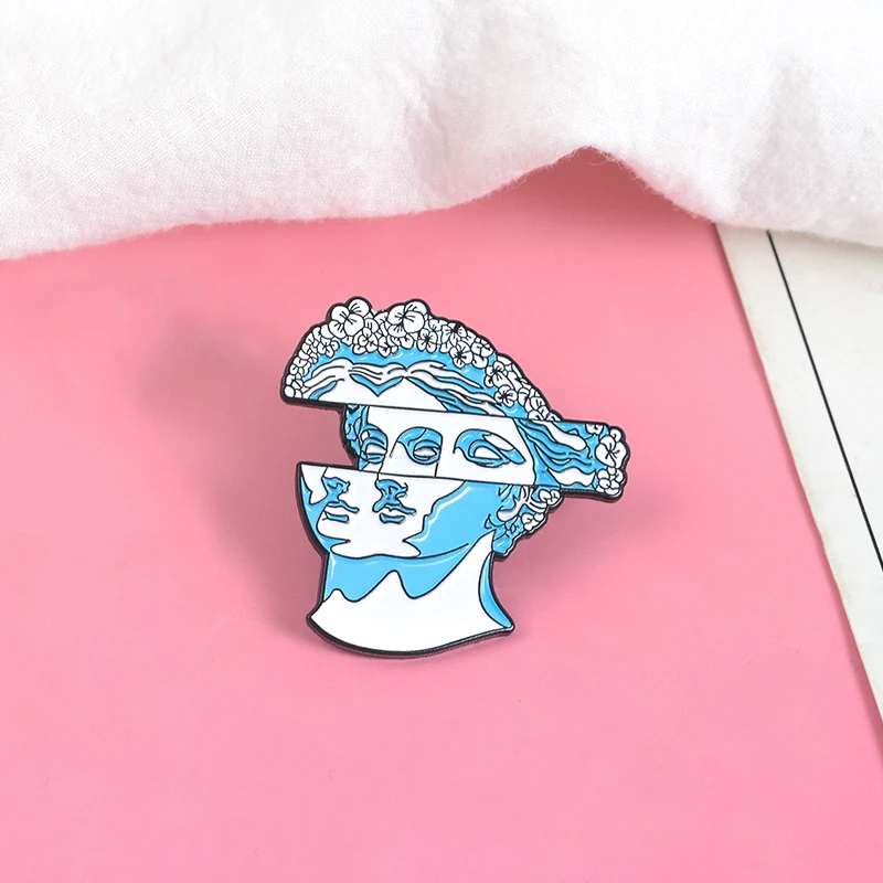 

Plaster Figure Abstract visual Picasso Puzzle Jigsaw Two-Face Enamel Brooches Pin