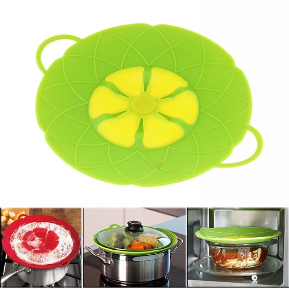 

New Kitchen Gadgets Safe Silicone Lid Spill Stopper Pan Cover 28.5cm Diameter Cooking Tools Pot Lids Utensil
