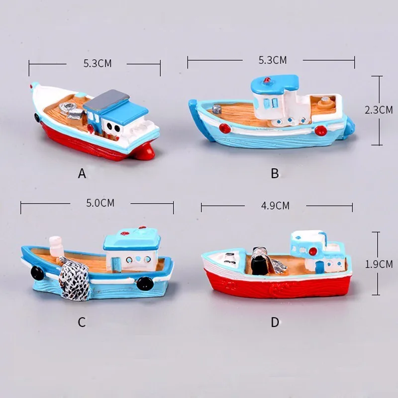 Лодка яхта Средиземноморское море Модель Статуэтка аквариум орнамент Ремесло Декор миниатюрный дом Фея Сад украшения DIY аксессуары