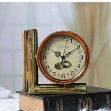 AIBEI-европейский античный стиль парный светильник из кованого железа-сторонние настольные часы американские ретро L форма изысканные кварцевые часы