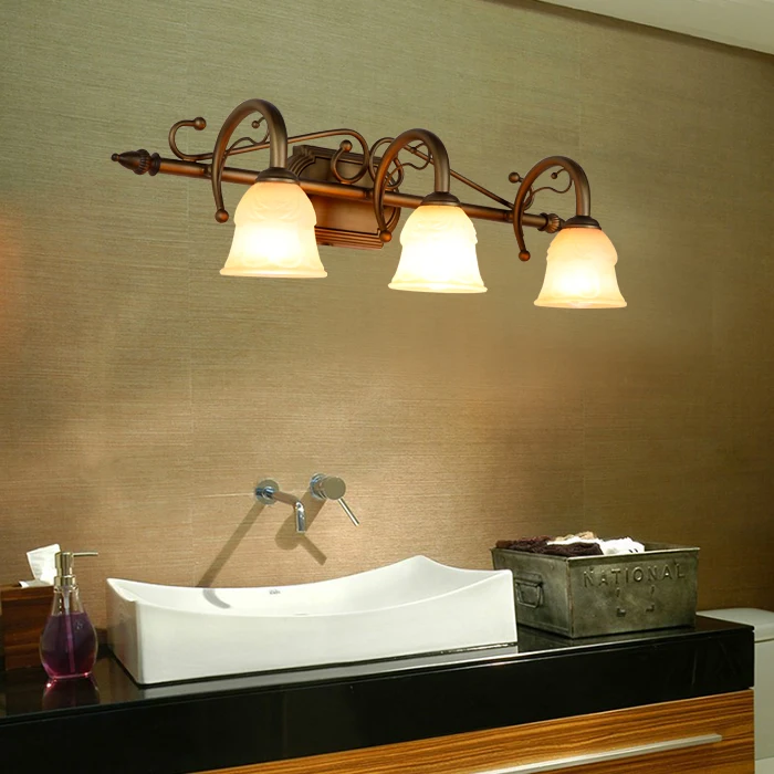 European style bathroom bathroom mirror lamp wall lamp head LED3