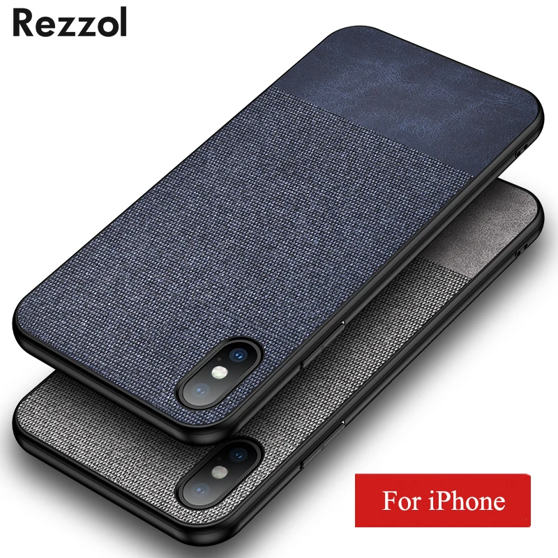 Тканевый чехол для iPhone Xs Max Xr 7 8 6s 6 Plus Роскошный тканевый Гибридный PU Жесткий ПК