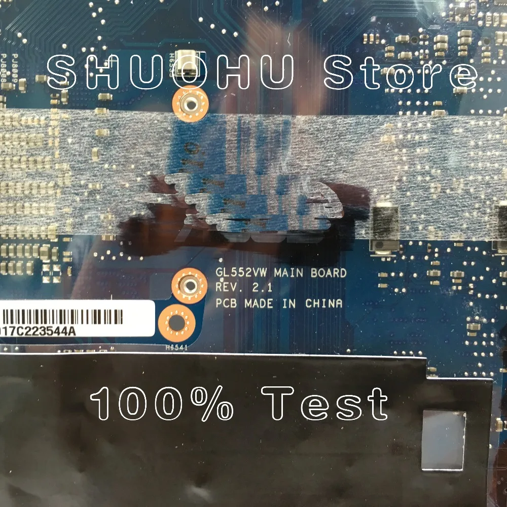 KEFU For ASUS FX51V GL552VW GL552VX ZX50V FX-PRO rev2.1 i7-6700hq gtx950m laptop motherboard tested