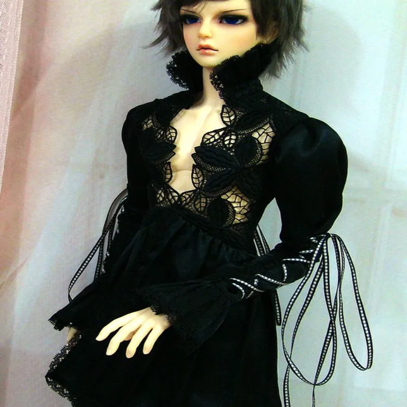 

3 BJD suit long tail shirt and pant hollow out lace shirt