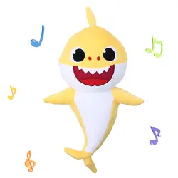 38 см детская Акула плюшевая игрушка официальный Пение Музыкальный куб Мягкая кукла животных милая хлопковая рыбка игрушка подарок на день
