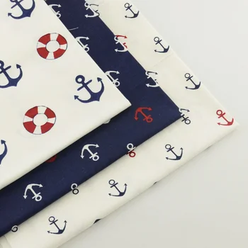 

3 piece sea anchor 40cmx50cm 100% cotton fabric bedding sewing fabrics tecido home textile tissue patchwork quilting