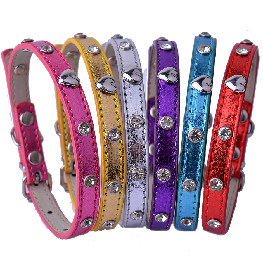 Buy 10pcs Chihuahua Dog Collar Heart Shaped Studded