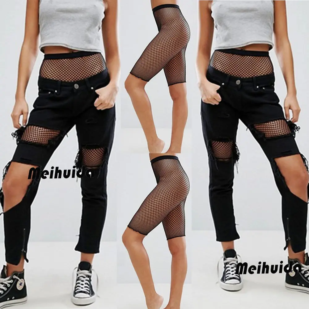 Black medium grid women high waist stocking fishnet club tights panty knitting n Black medium grid women high waist stocking fishnet club tights panty knitting n