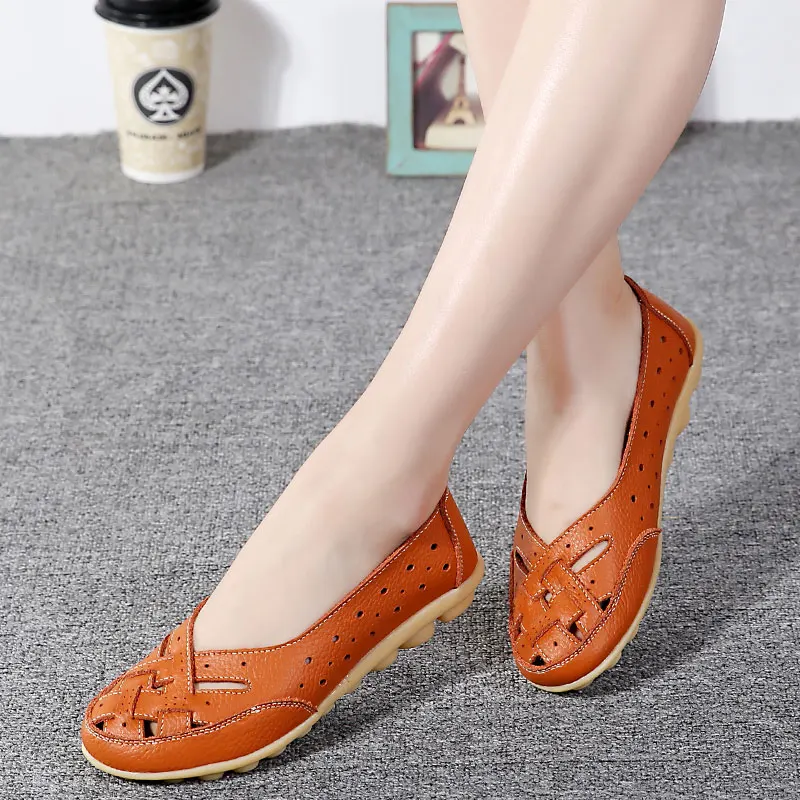 Women Leather Shoes Ballet Flats Casual Sandals Loafers