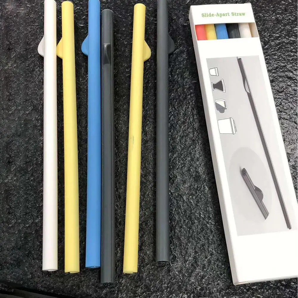 

Environmentally Detachable Easy Cleaning Reusable Straw 5 Pieces,Detachable Reusable Straw Plastic Slide-Apart Straw
