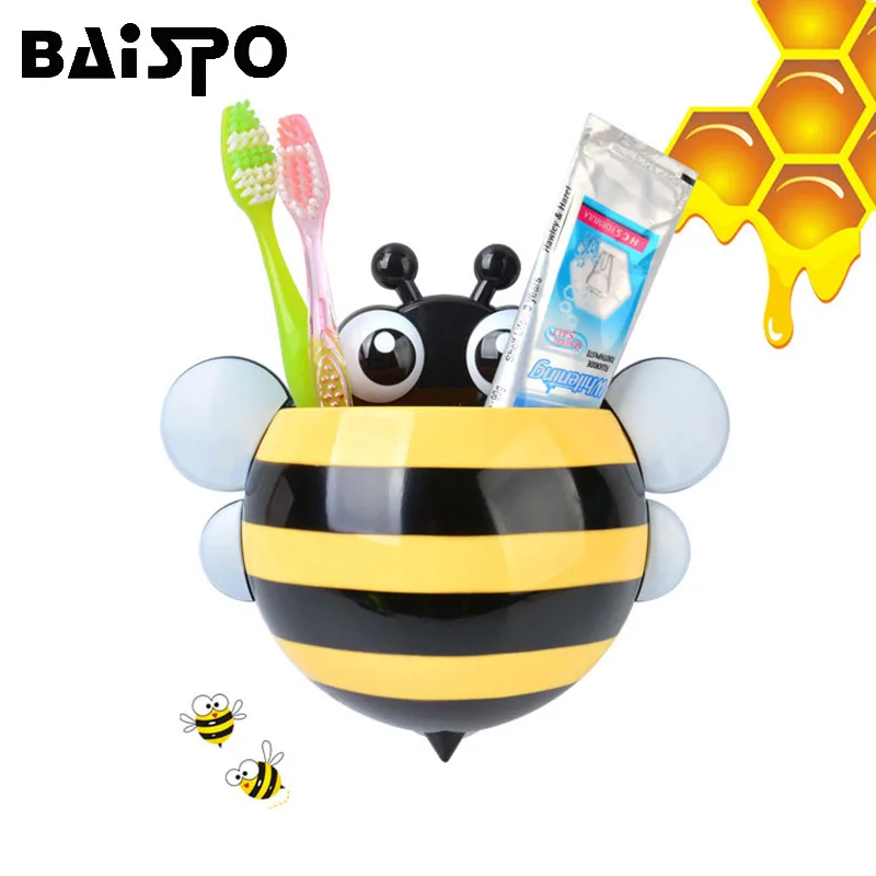 

BAISPO Bathroom Wall Paste Mounted Toothbrush holder Toothpaste holder Bathroom accessories set organizer case Toothbrush box