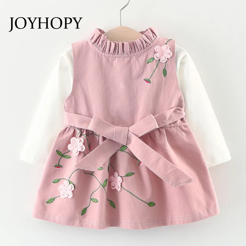 

2Pcs/Lot Newborn Infant Baby Girls Clothing Sets Cotton Flower Design Spring Autumn Dress+Long Sleeve shirts Baby Sets Girl Clot