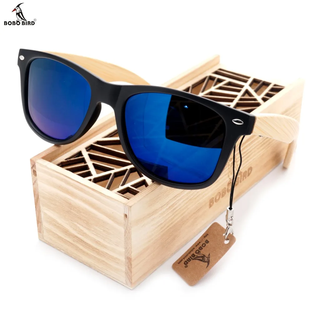 BOBO BIRD Sunglasses for Men Women Bamboo Wood Sun Glasses Travel Eyewear in Wooden Box Droshipping OEM