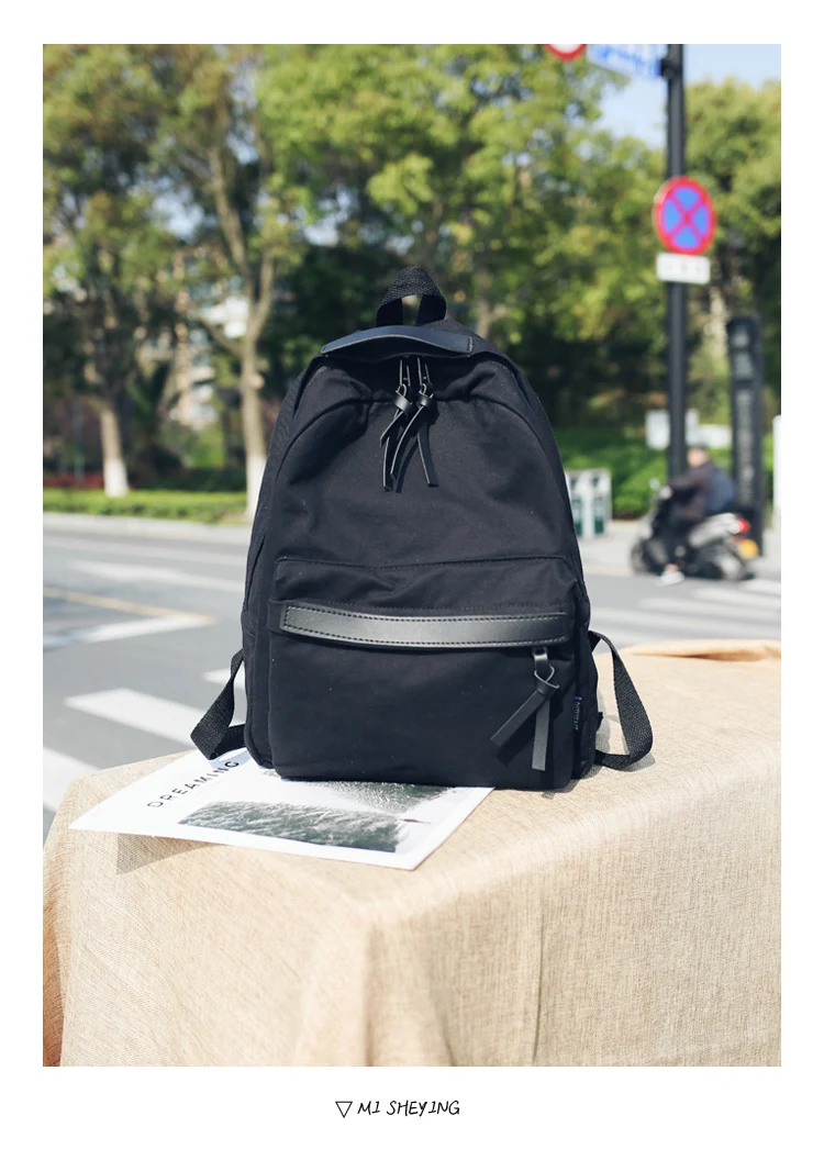 Menghuo High Quality Women Canvas Backpack Teenage Girls Leisure Backpack Bag Vintage Stylish Female School Bag Bookbag Mochilas (9)