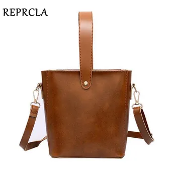 

REPRCLA New Fashion Women Handbag PU Leather Shoulder Bag Crossbody Small Bucket Messenger Bags for Women Casual Tote Hand Bag