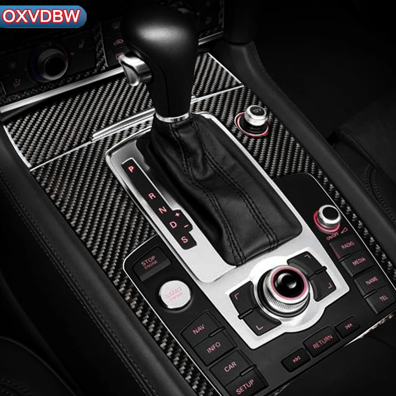 Для Audi Q7 внутренняя модификация наклейки из углеродного волокна Автомобильная панель переключения передач защитные наклейки отделка украшения Аксессуары