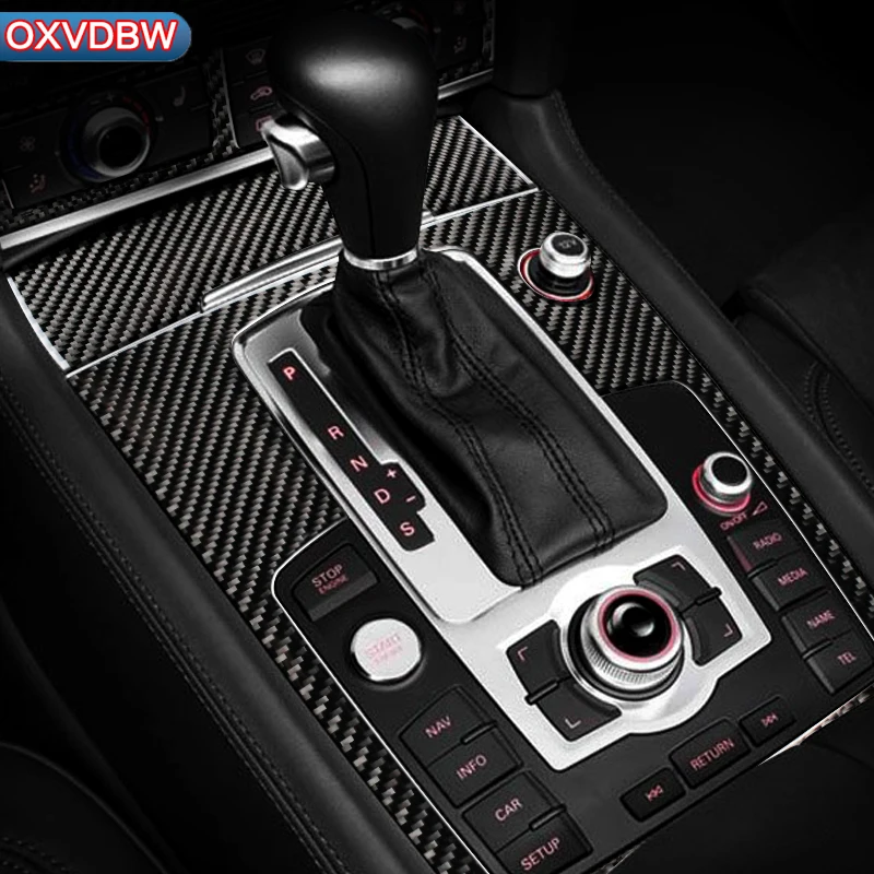 Us 24 9 17 Off For Audi Q7 Interior Modification Carbon Fiber Stickers Car Gear Shift Panel Protective Stickers Trim Decoration Accessories In Car