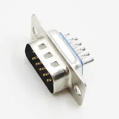 

VGA Male Plug Socket 15-Pin D-SUB 3 Rows Solder Type DB15 Connector Adapter