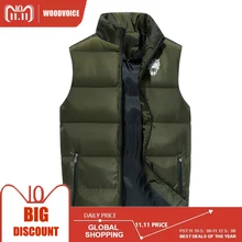 Модная мужская одежда без рукавов хлопковая куртка зимний теплый жилет Мужская Повседневная теплая верхняя одежда жилет куртка Homme размера плюс M-6XL