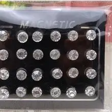 Lemoer 12 пар/лот 4/5/6 мм круг с украшением в виде кристаллов Стразы Магнитный гвоздик Серьги Магнитные Серьги Magic, очки унисекс, очки для влюбленных пар, серьги-гвоздики