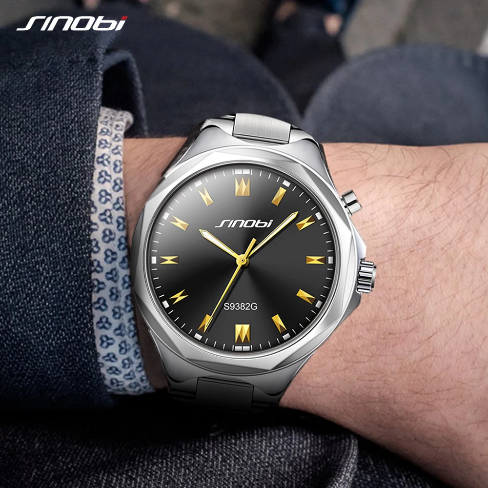 SINOBI модные мужские часы лучший бренд класса люкс мужские часы светильник в темноте водонепроницаемые платья кварцевые наручные часы Relogio Masculino