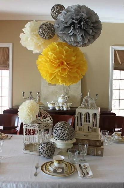 pompon 10cm Tissue Paper Pom Poms Flower Balls for wedding room Decoration Party Supplies diy craft paper flower