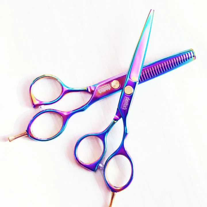 

5.5 inch Professional Hairdressing Scissors set high quality hair cutting scissor and hair thinning scissors free shipping