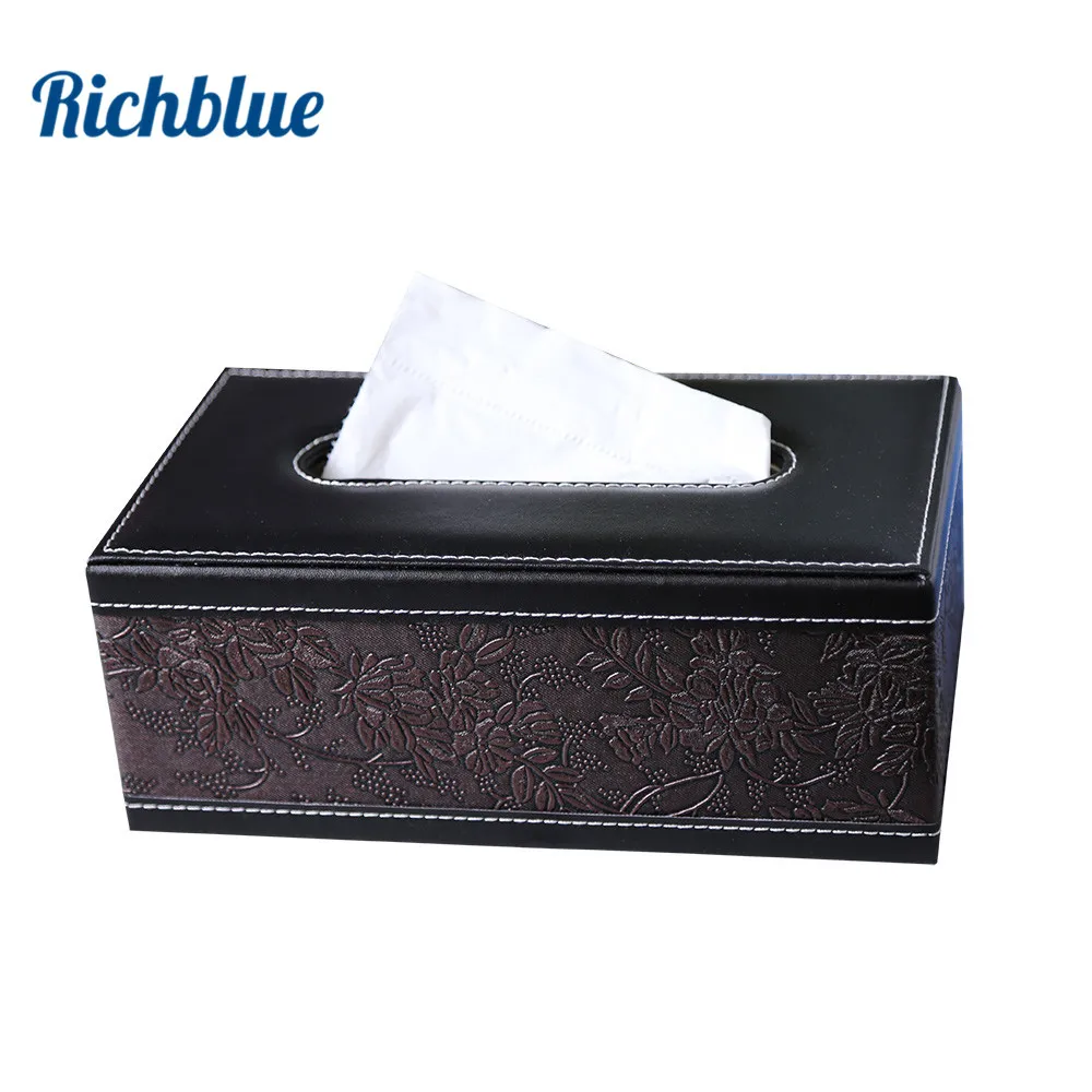 

PU Leather Tissue Box Napkin Holder For Home Office Car Living Room Cases Cover Container Desktop Table Paper Towel Box