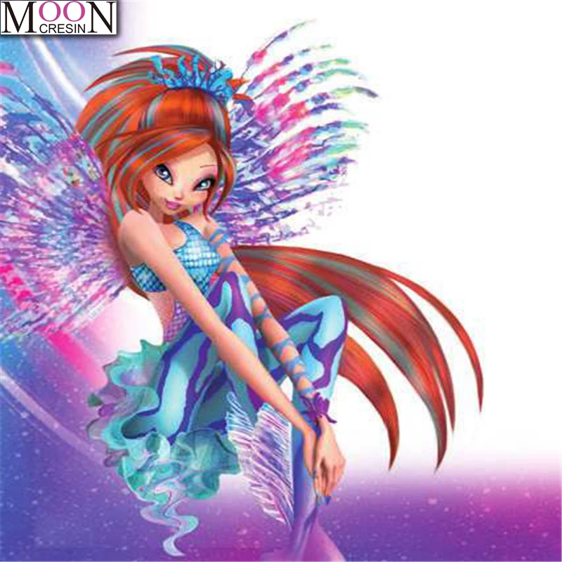 

MOONCRESIN 5D DIY Diamond Embroidery Color butterfly Fairy Diamond Painting Cross Stitch Full Square Drill Mosaic Rhinestone Kit