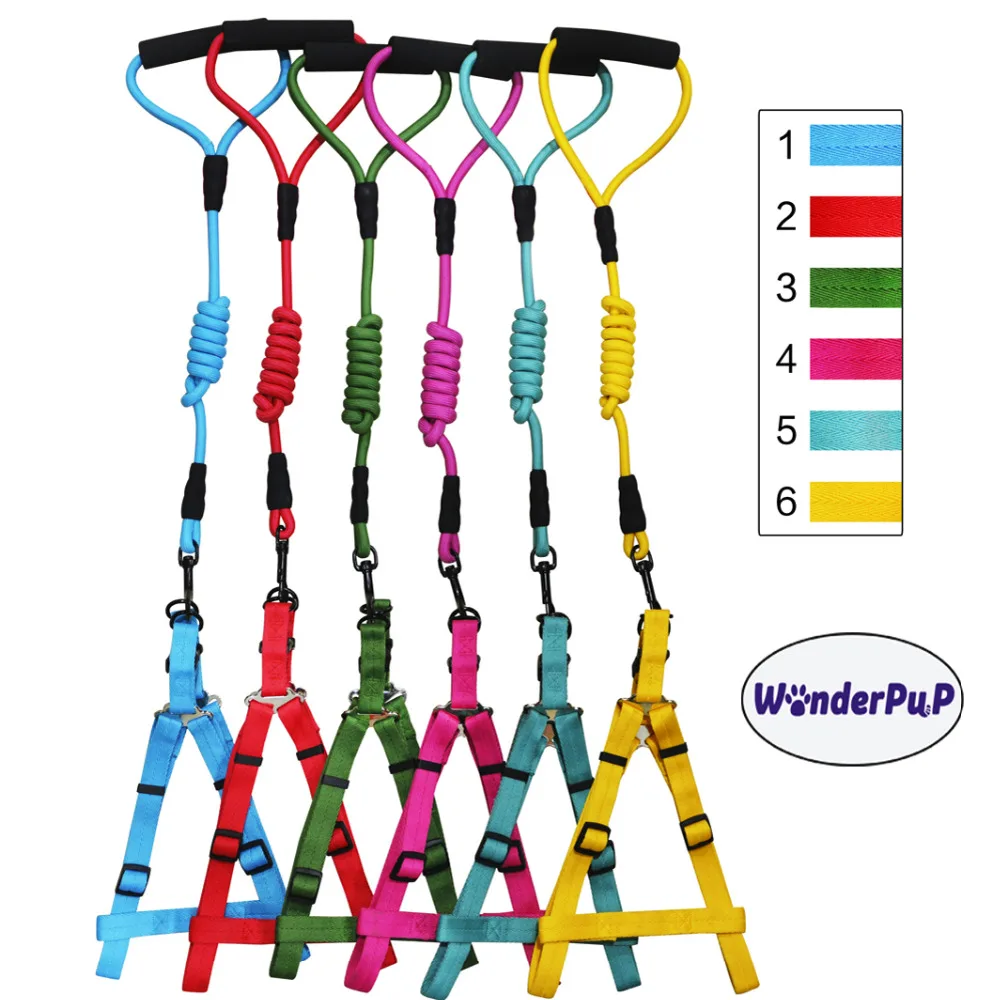 

Colorful Polyeste Dog Harness Pet Walking Harness and Lesh Chihuahua vest for Dog Small Larger Pet Accessories Random Color
