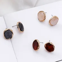 Простые Модные Винтажные акриловые круглые геометрические серьги-гвоздики с мраморным узором для женщин и девушек, ювелирные изделия в подарок, Букле д 'Орель