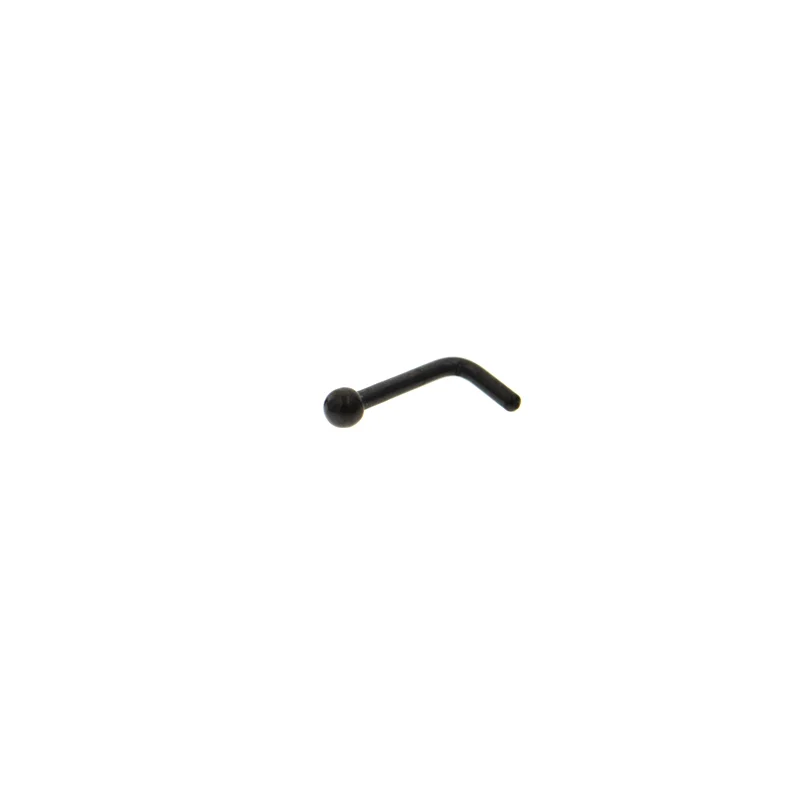 1 шт. 20 г 0,8x8x2 мм Пирсинг для носа для женщин хирургический стальной шар ноготь ювелирные изделия оптом украшение для пирсинга носа кольца для носа - Окраска металла: Balck